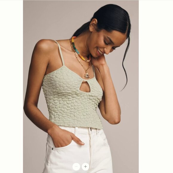 By Anthropologie Popcorn Cut-Out Cami XXS NWT - Picture 3 of 6